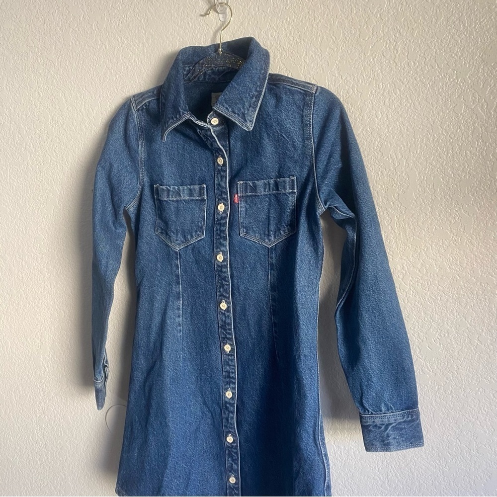 Levi’s Ellie Denim Collared Button-Front Shirt Dress - Picture 4 of 9